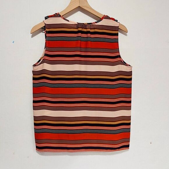 Loft Outlet Petite Striped Sleeveless Top   Size MP - Picture 2 of 4
